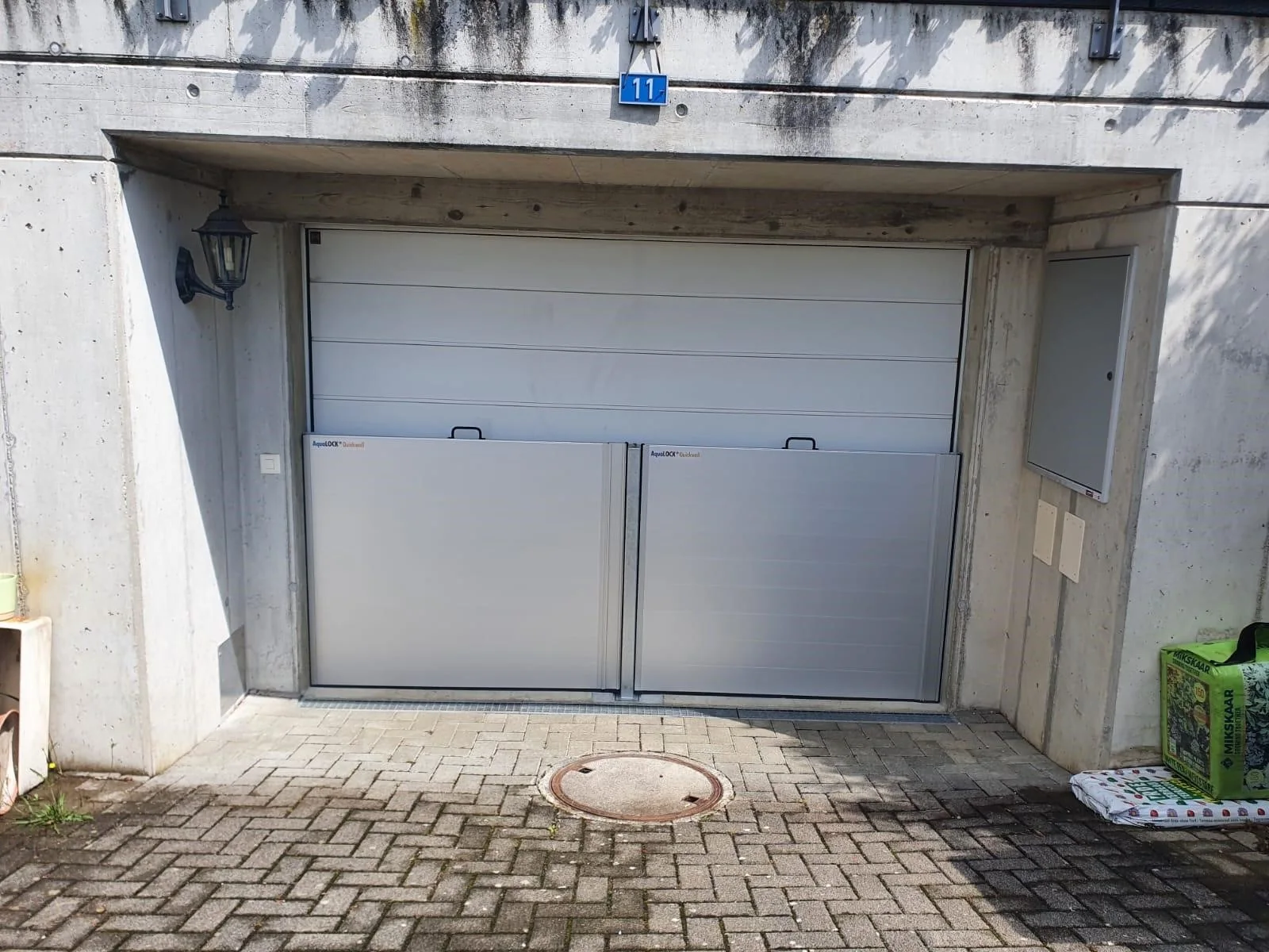 AquaLOCK Quickwall installed across a garage opening